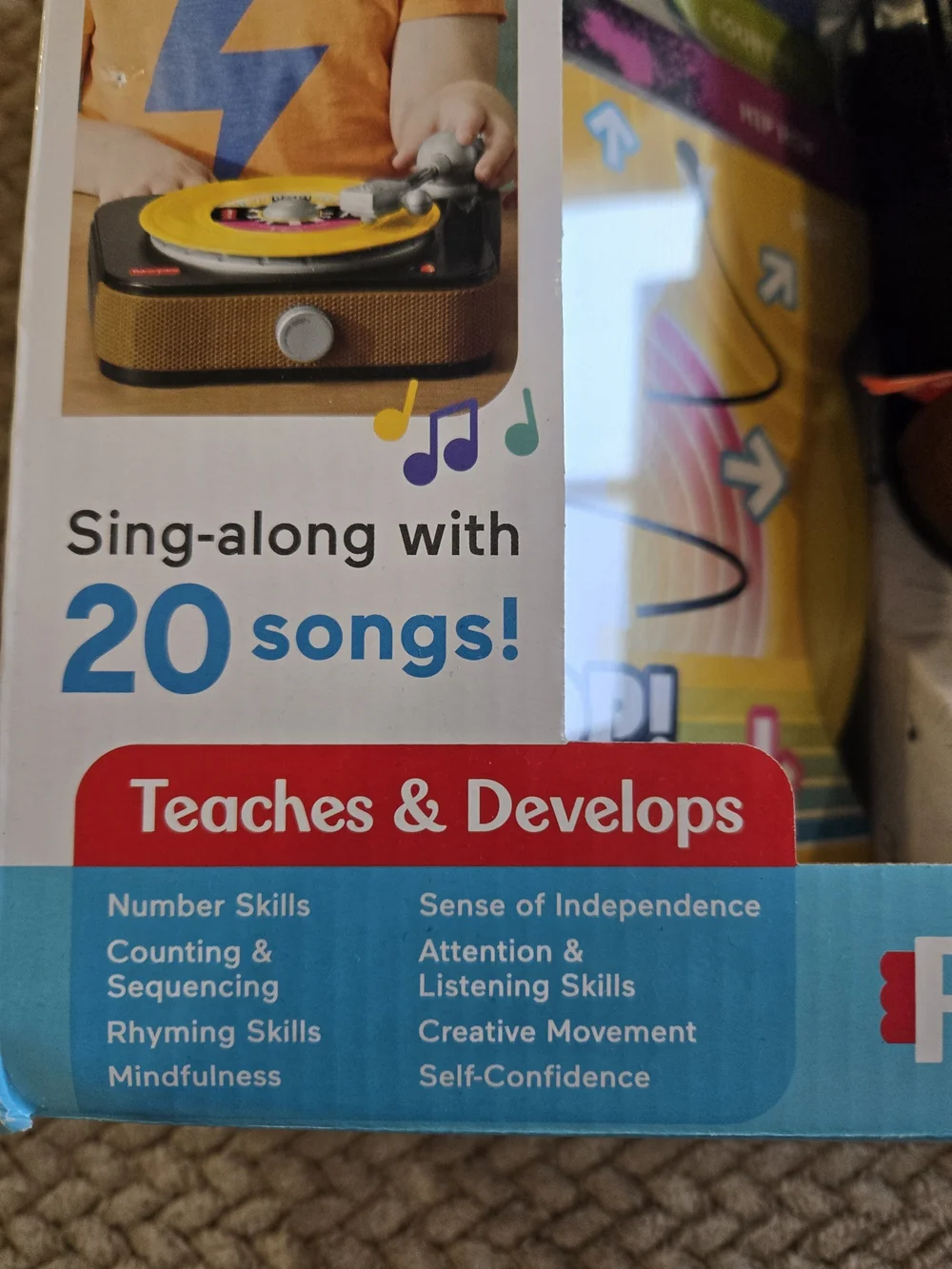 Fisher-Price Rockin' Record Player Toy - Black & White